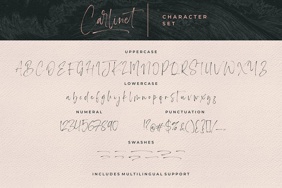 Carlinet Handwritten Font sample