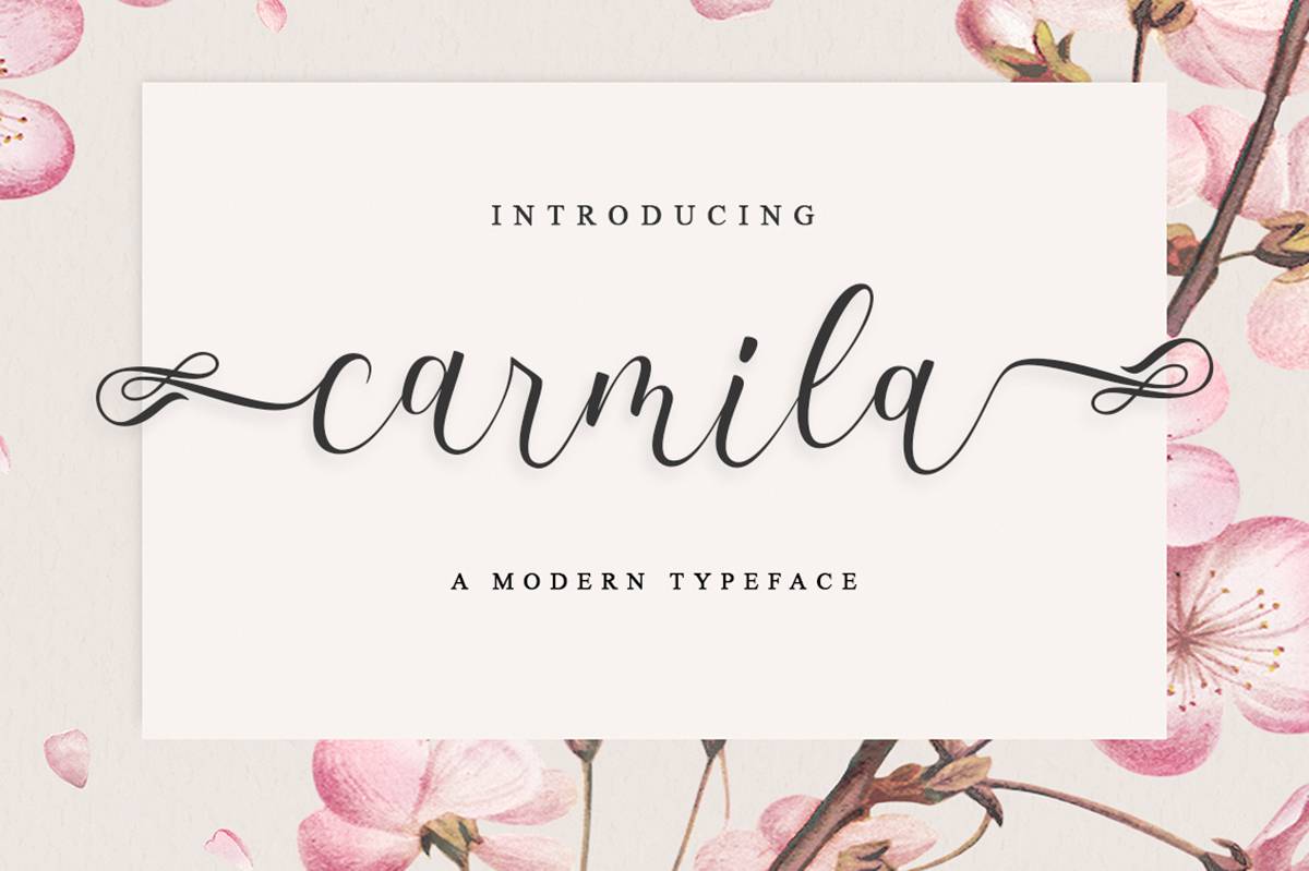 Carmila Script Font sample
