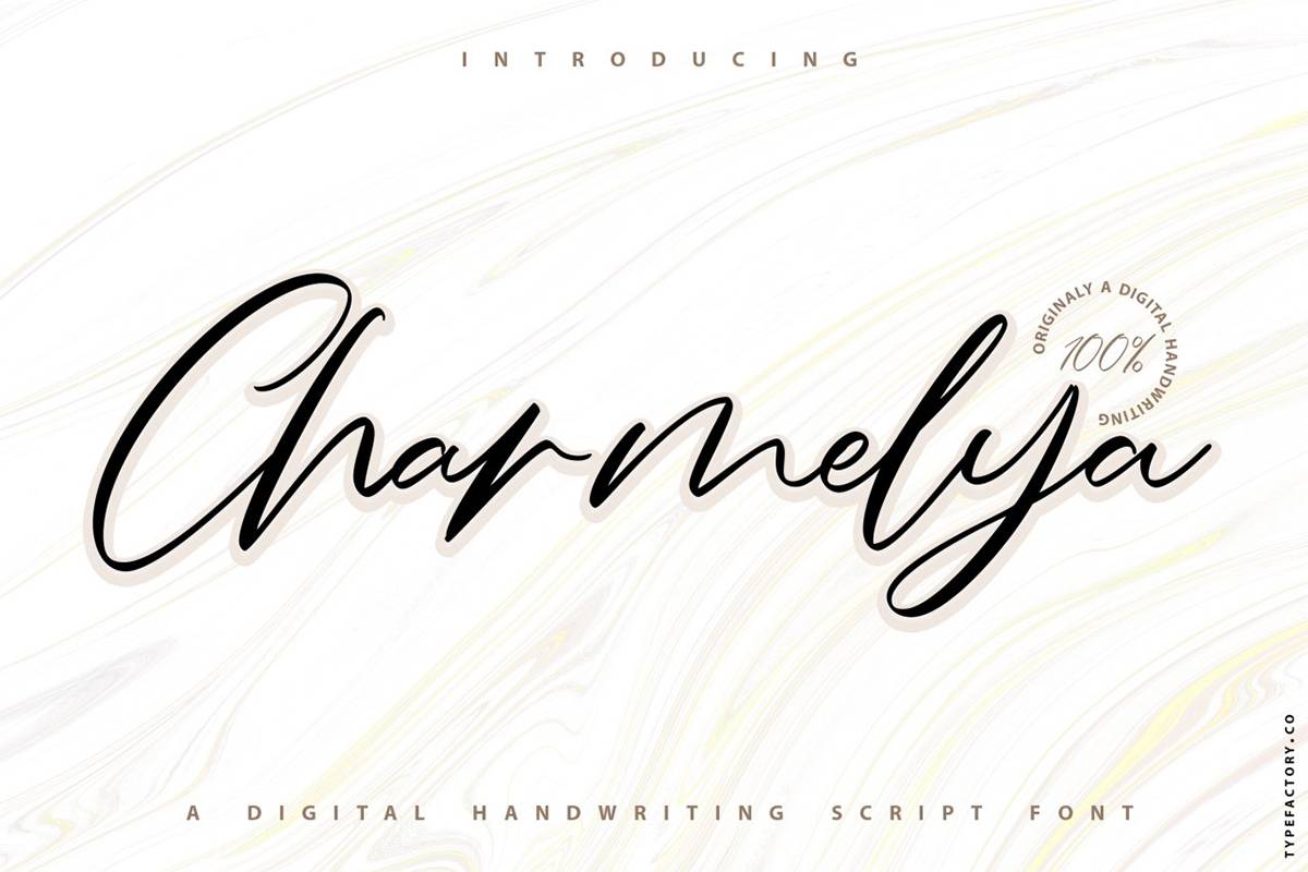 Charmelya Font sample