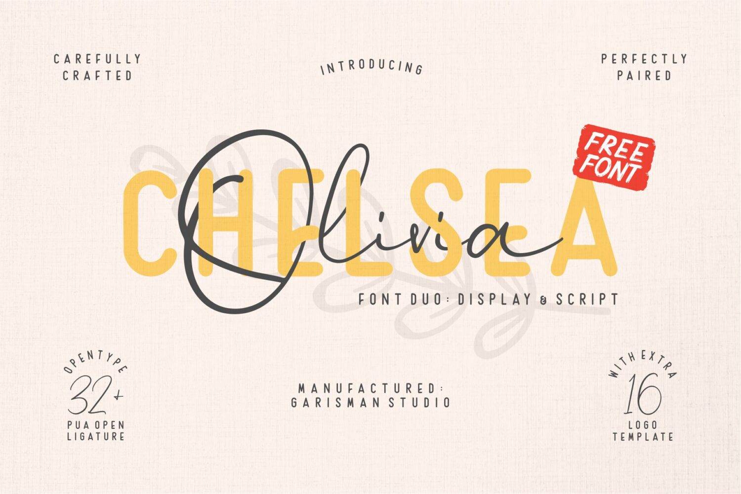 Chelsea Olivia Font sample