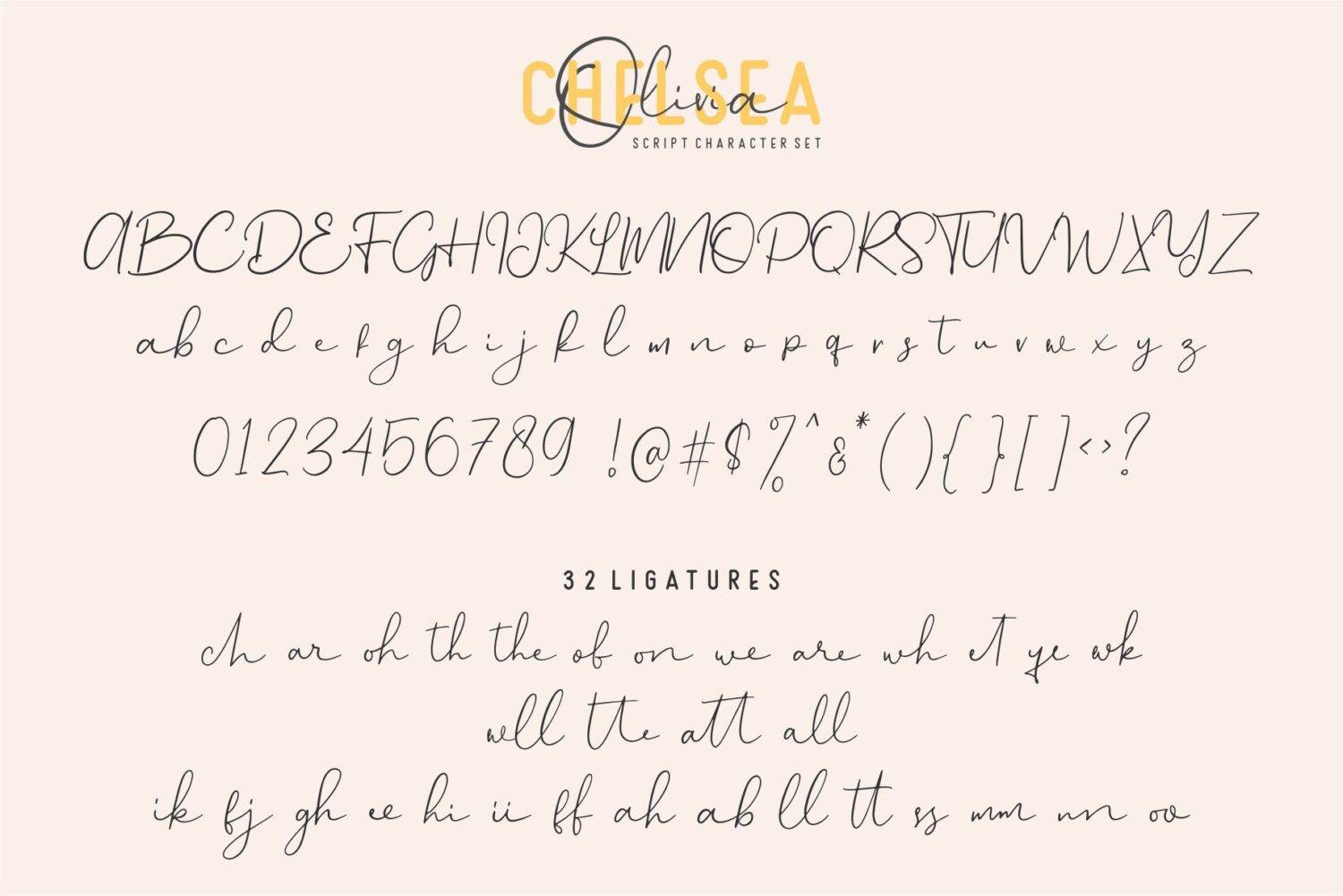 Chelsea Olivia Font sample
