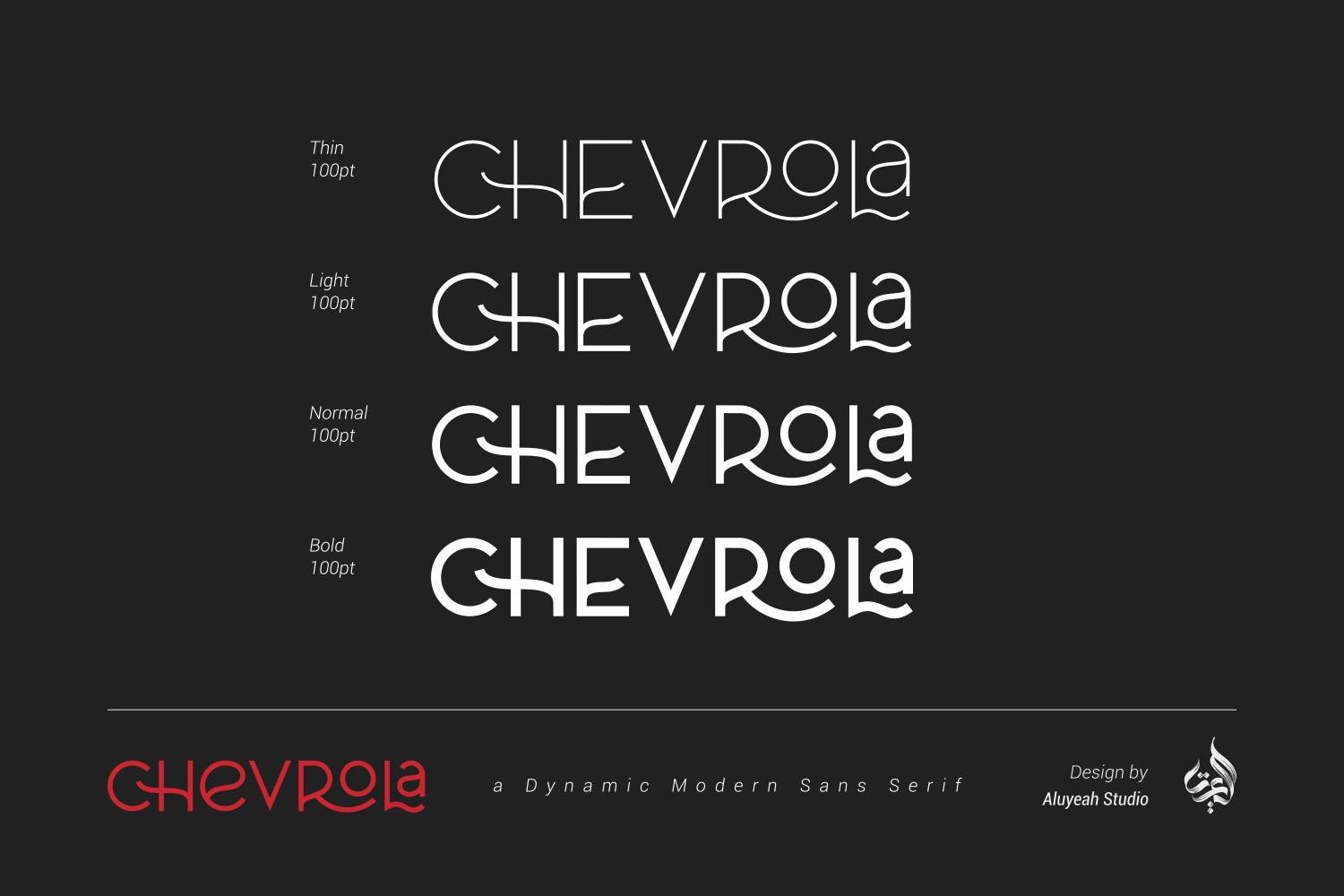 Chevrola Font sample