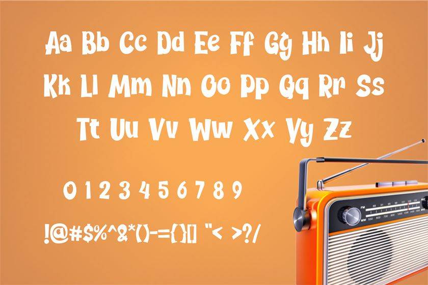 Chickybom Font sample