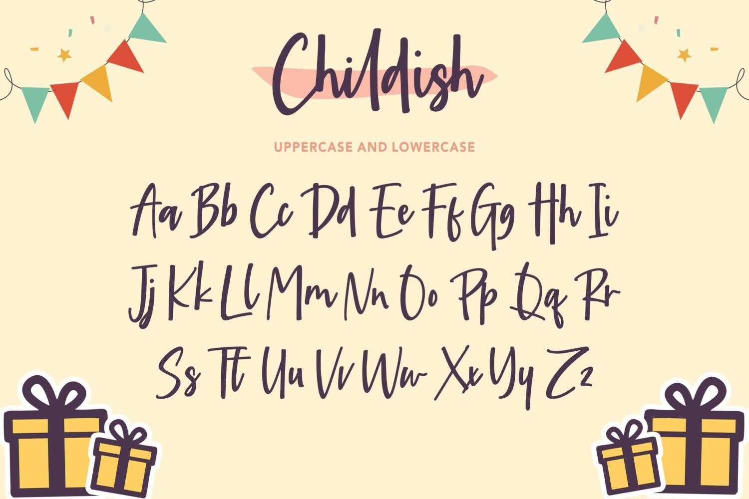 Childish Sweet Handwritten Font sample