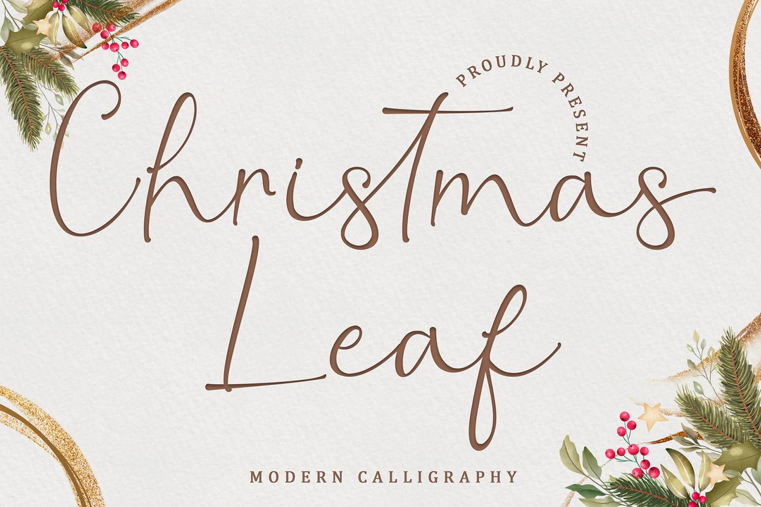 Christmas Leaf Font sample