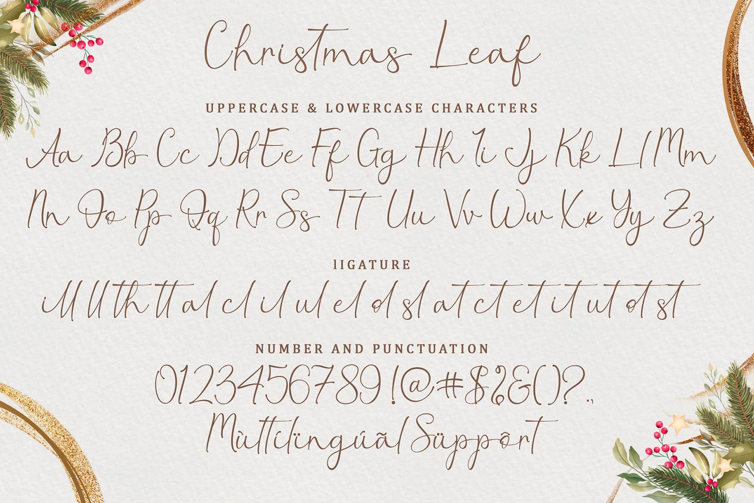Christmas Leaf Font sample