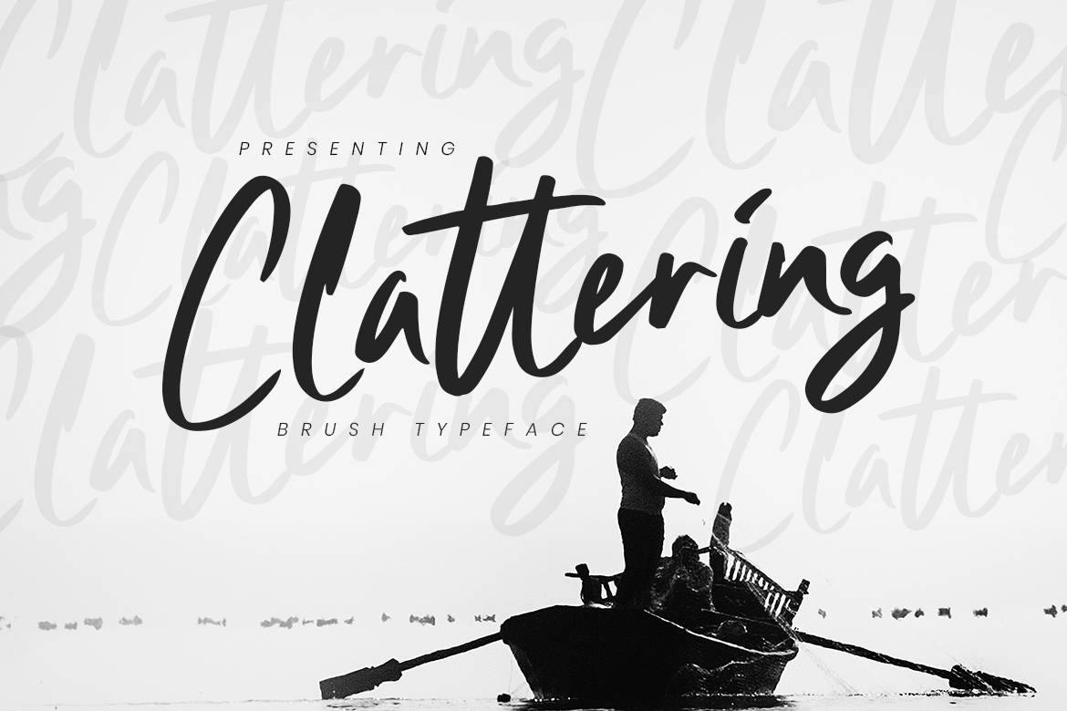 Clattering Brush Typeface sample