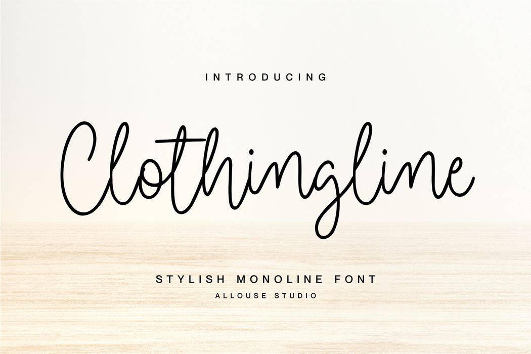 Clothingline Font sample