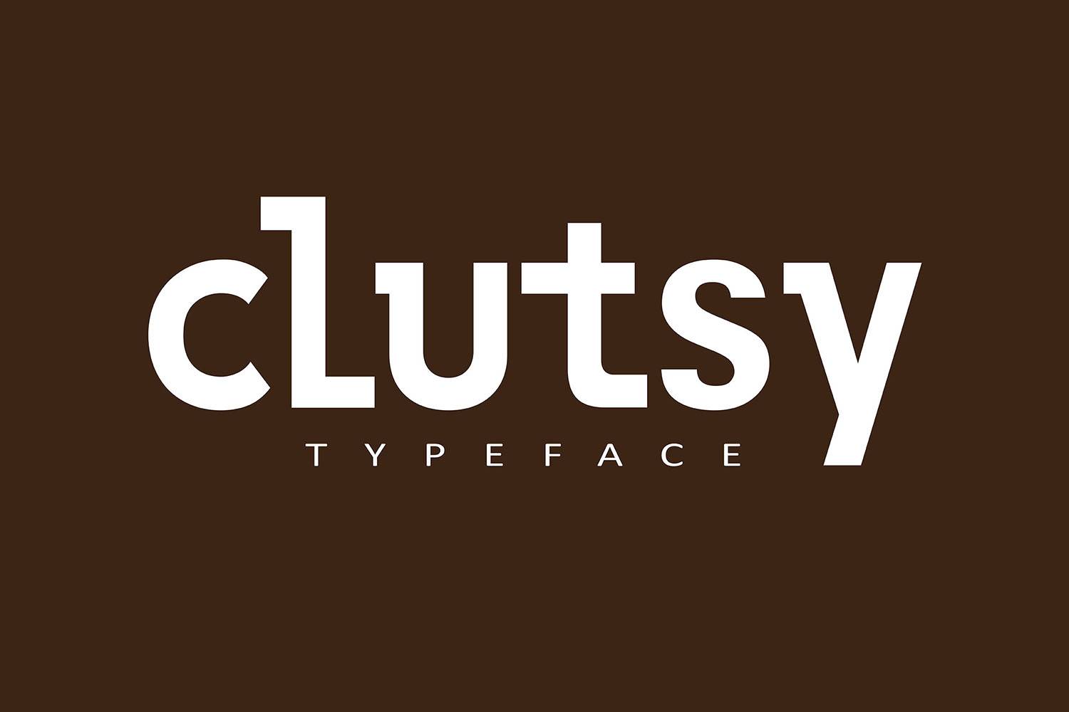 Clutsy Font sample