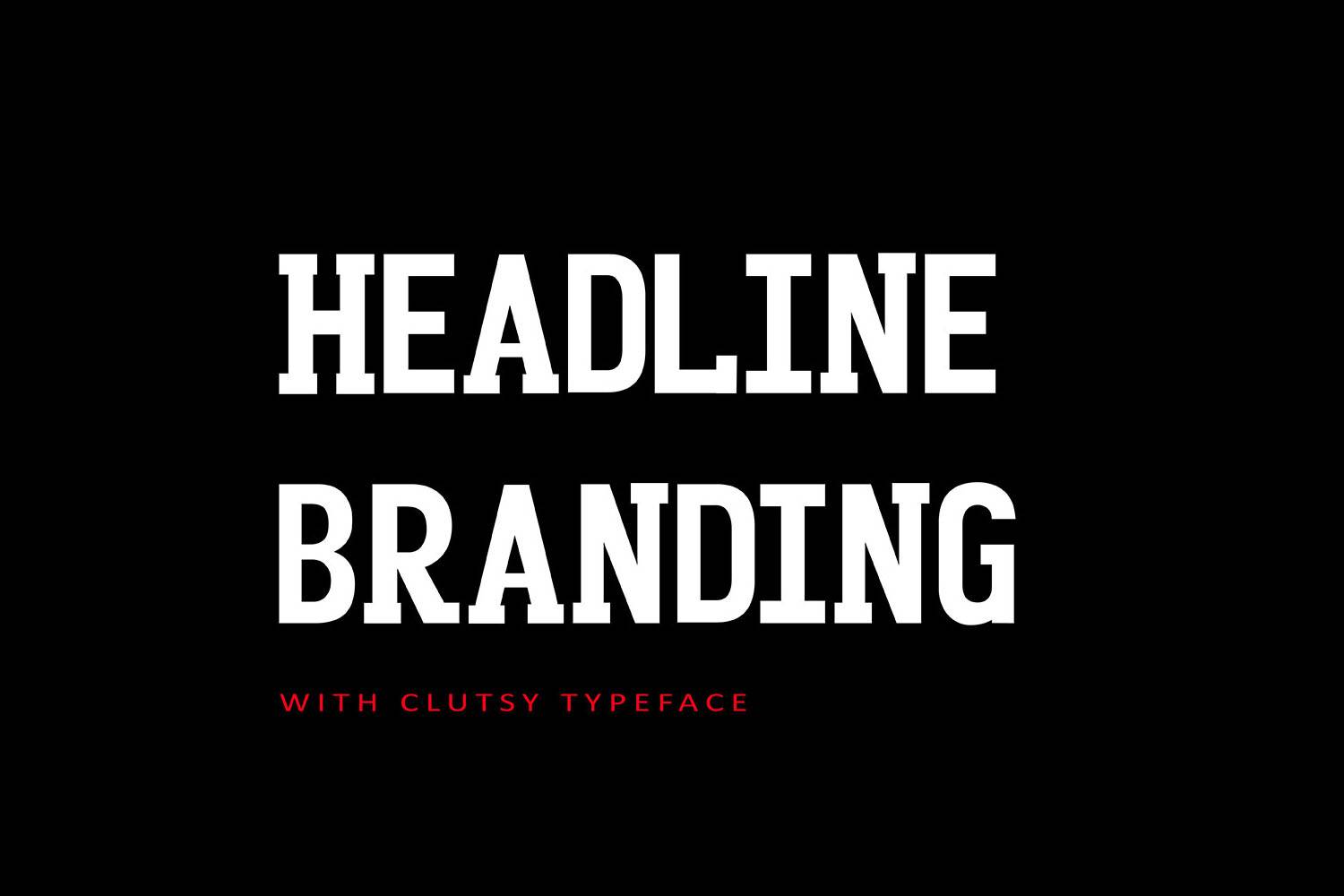 Clutsy Font sample