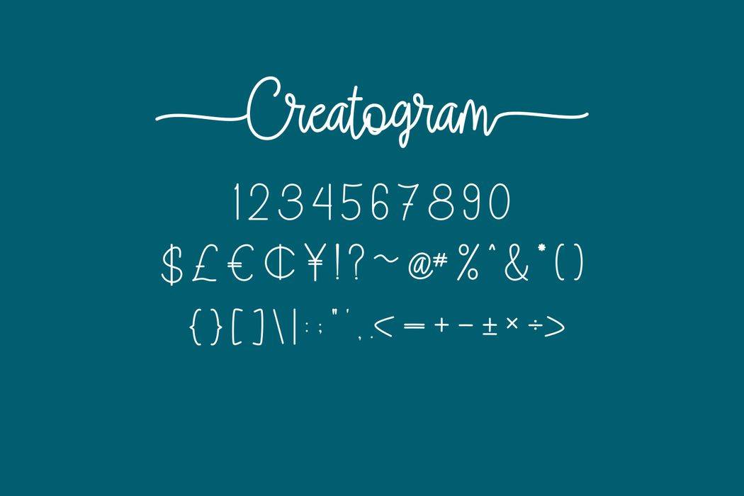 Creatogram Font sample