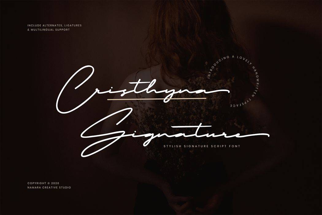 Cristhyna Signature Font sample