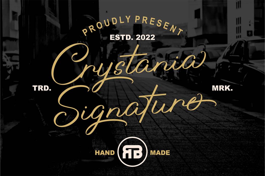 Crystania Font sample