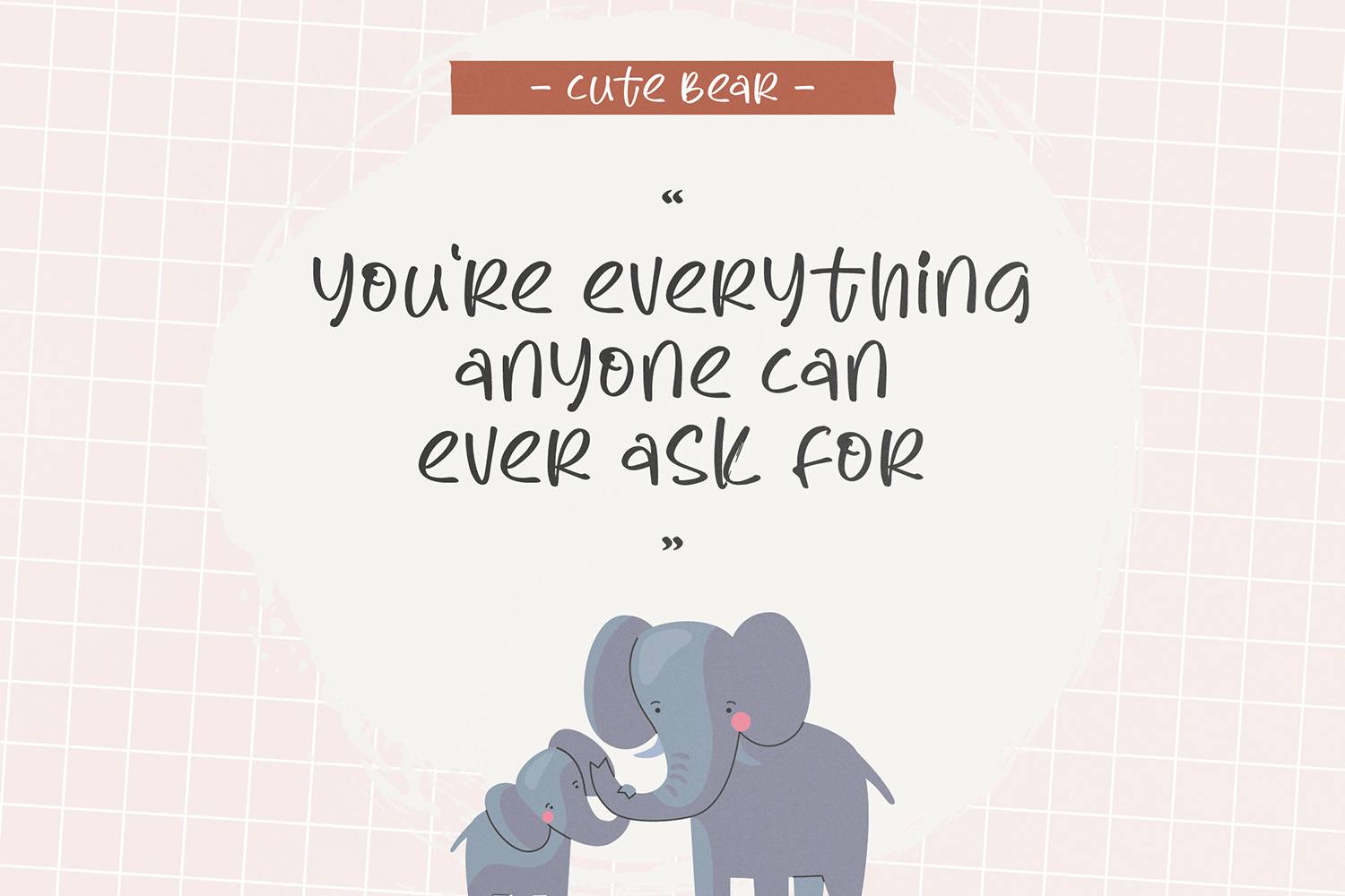Cute Bear Font sample
