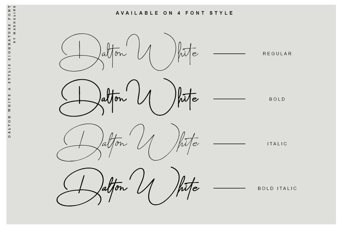 Dalton White Font sample