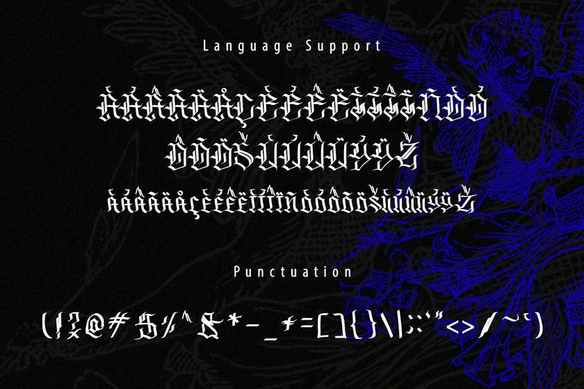 Dark Angel Font sample
