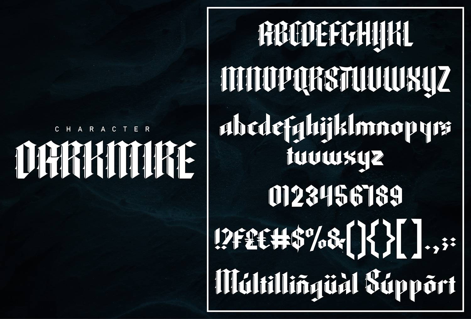 Darkmire Font sample