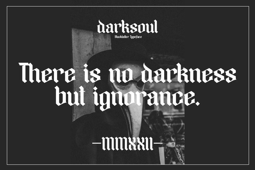 Darksoul Font sample
