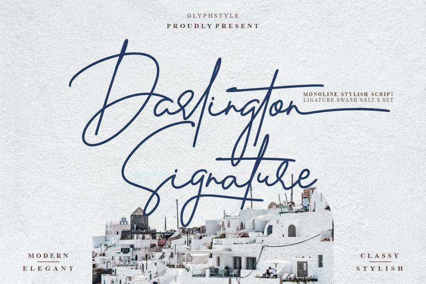 Darlington Signature Font sample