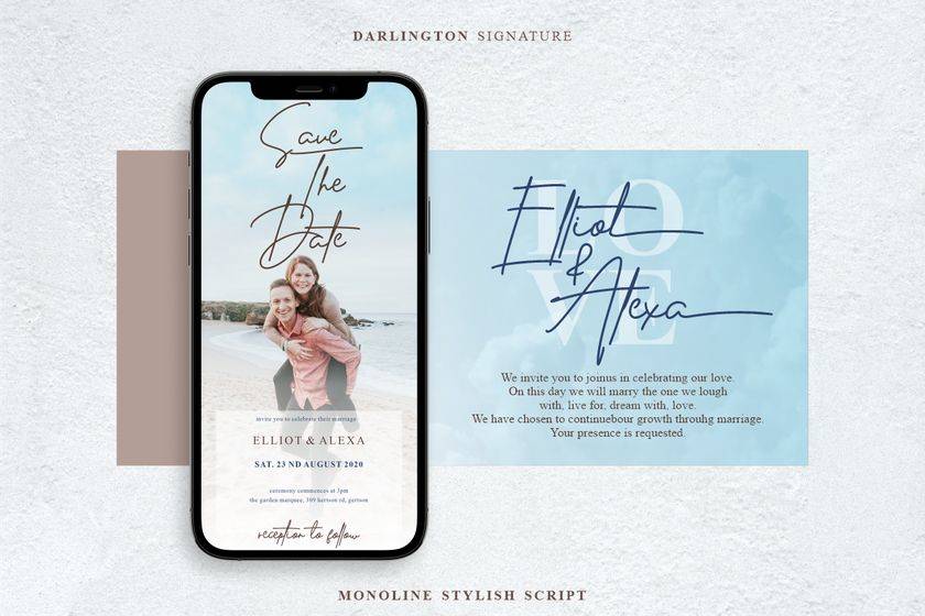 Darlington Signature Font sample