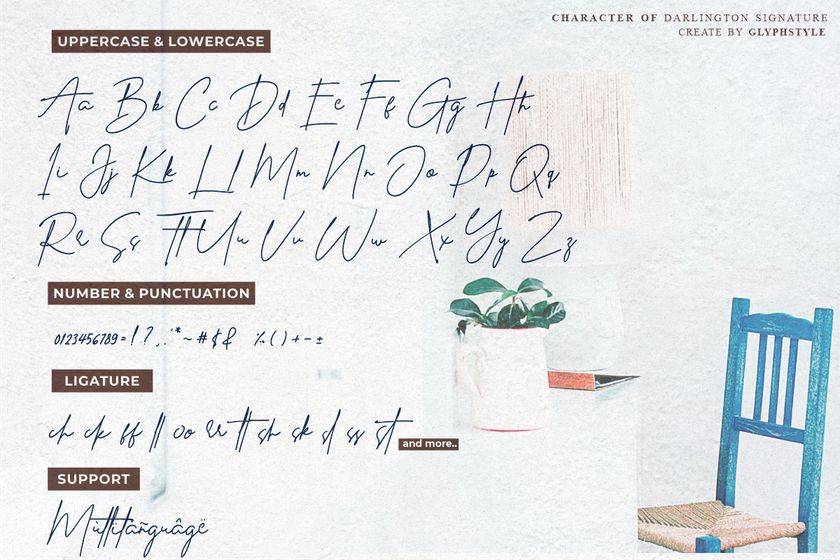 Darlington Signature Font sample
