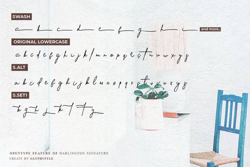 Darlington Signature Font sample