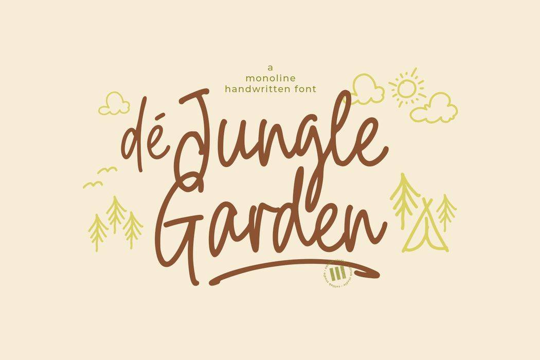 De Jungle Garden Font sample