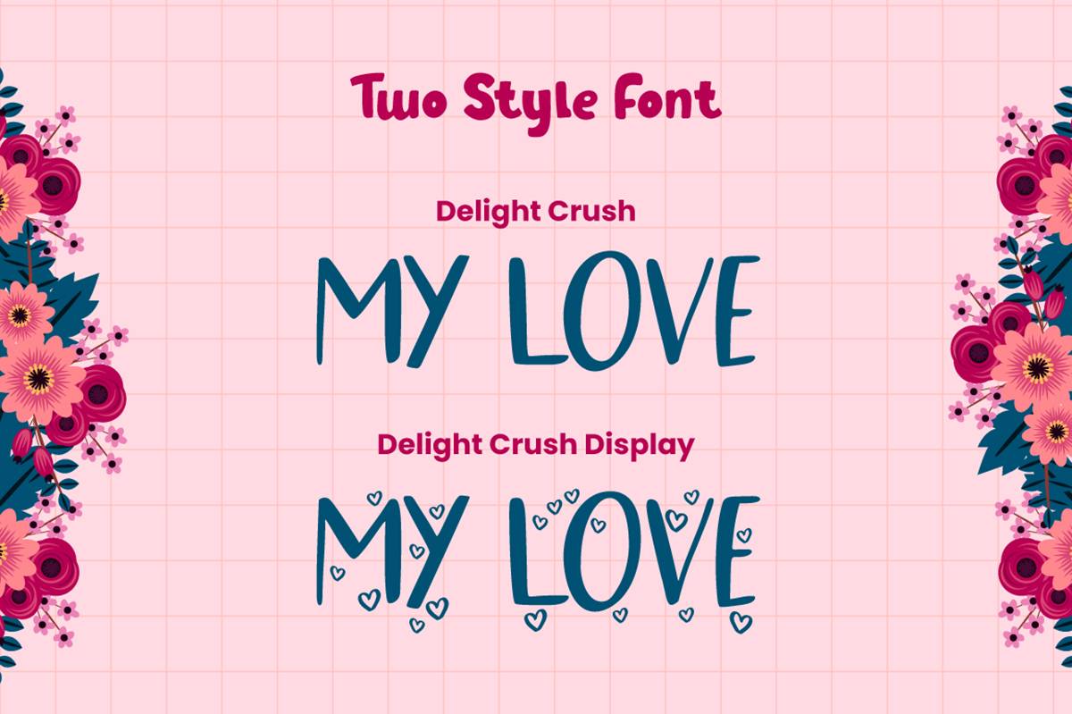 Delight Crush Font sample