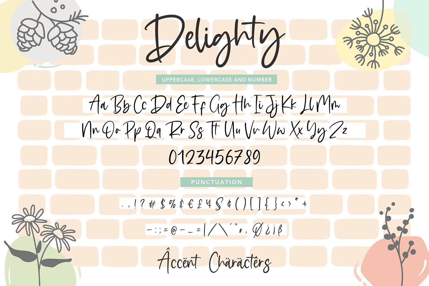 Delighty Font sample