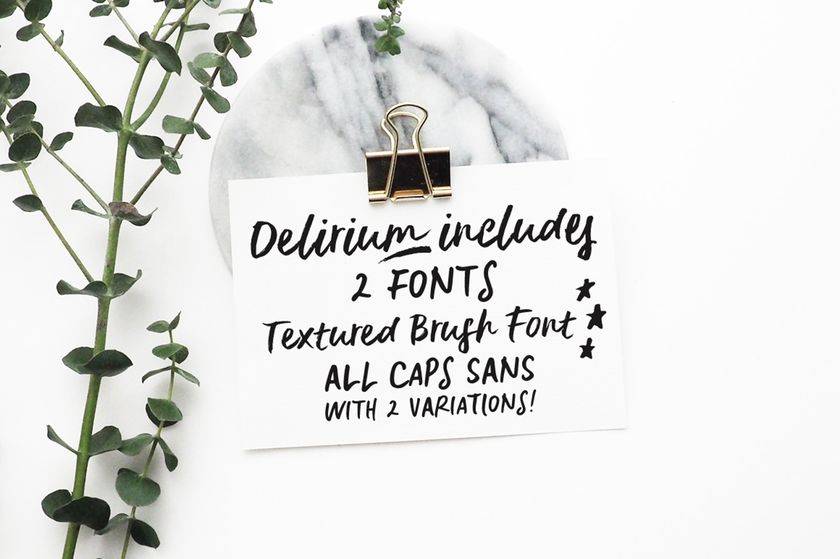 Delirium Font sample
