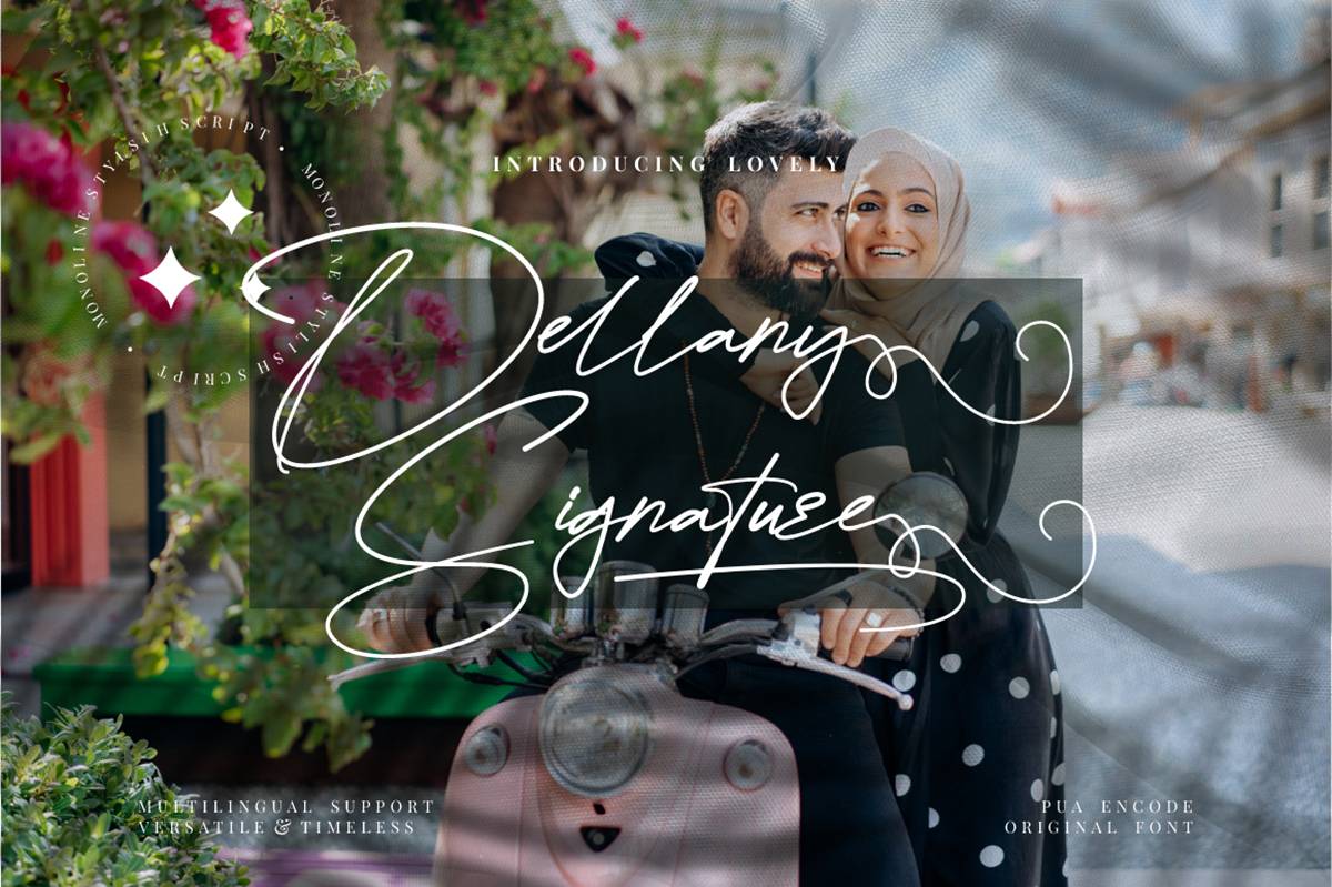 Dellany Signature Font sample