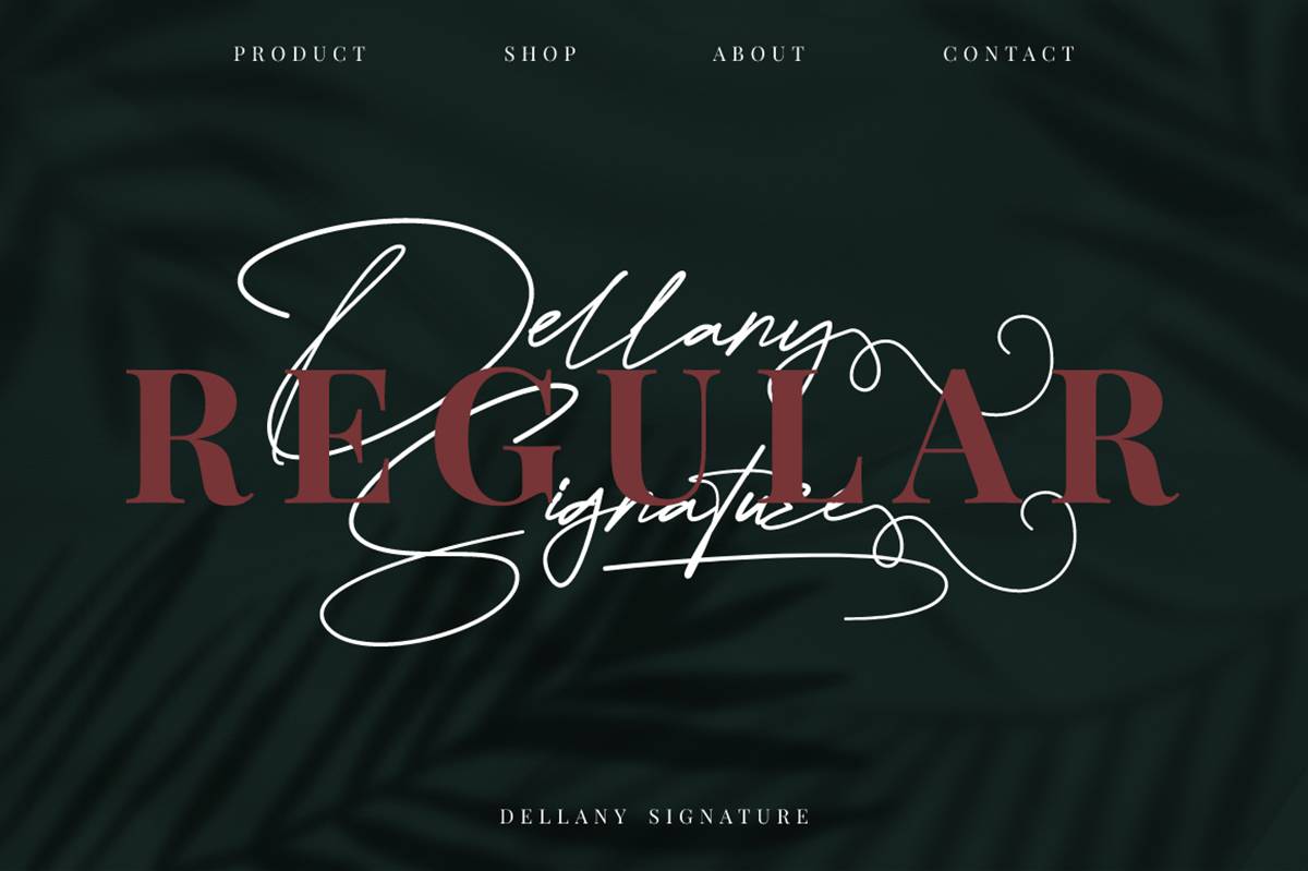 Dellany Signature Font sample