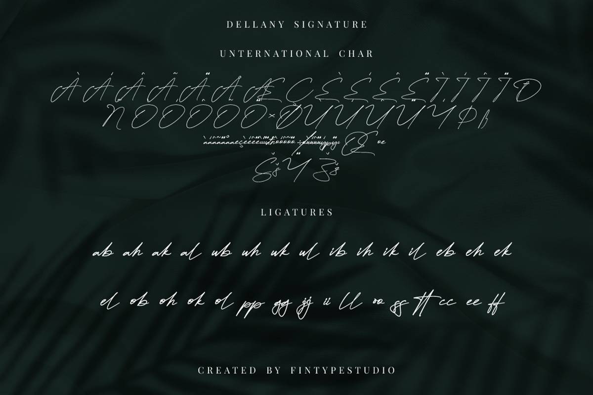 Dellany Signature Font sample