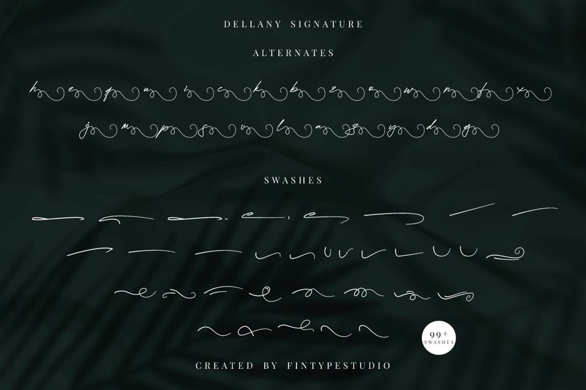 Dellany Signature Font sample