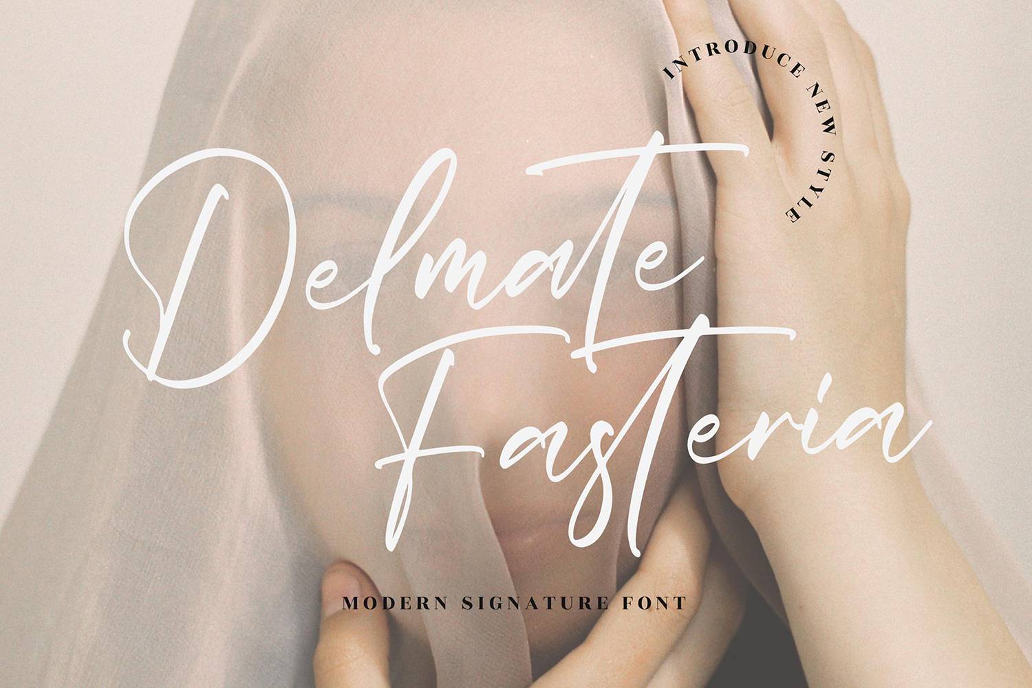 Delmate Fasteria Font sample