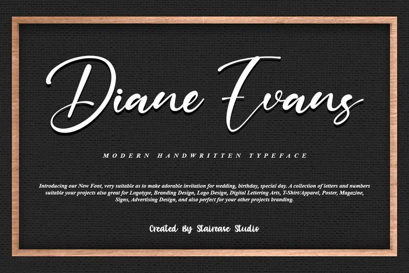 Diane Evans Font sample