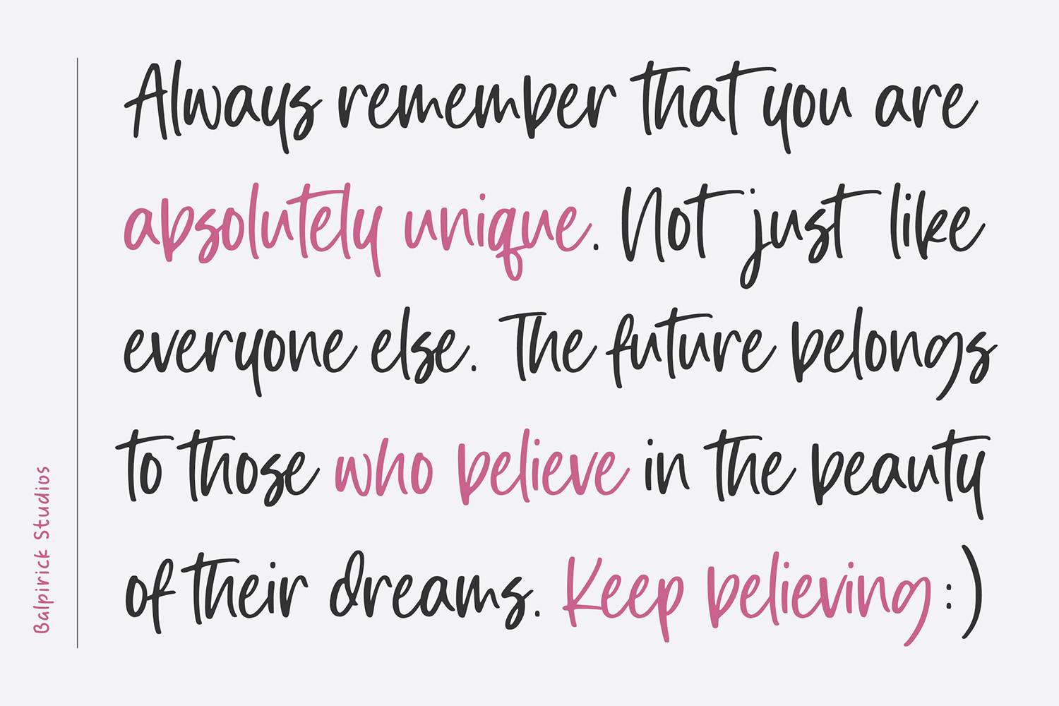 Dimelike Font sample
