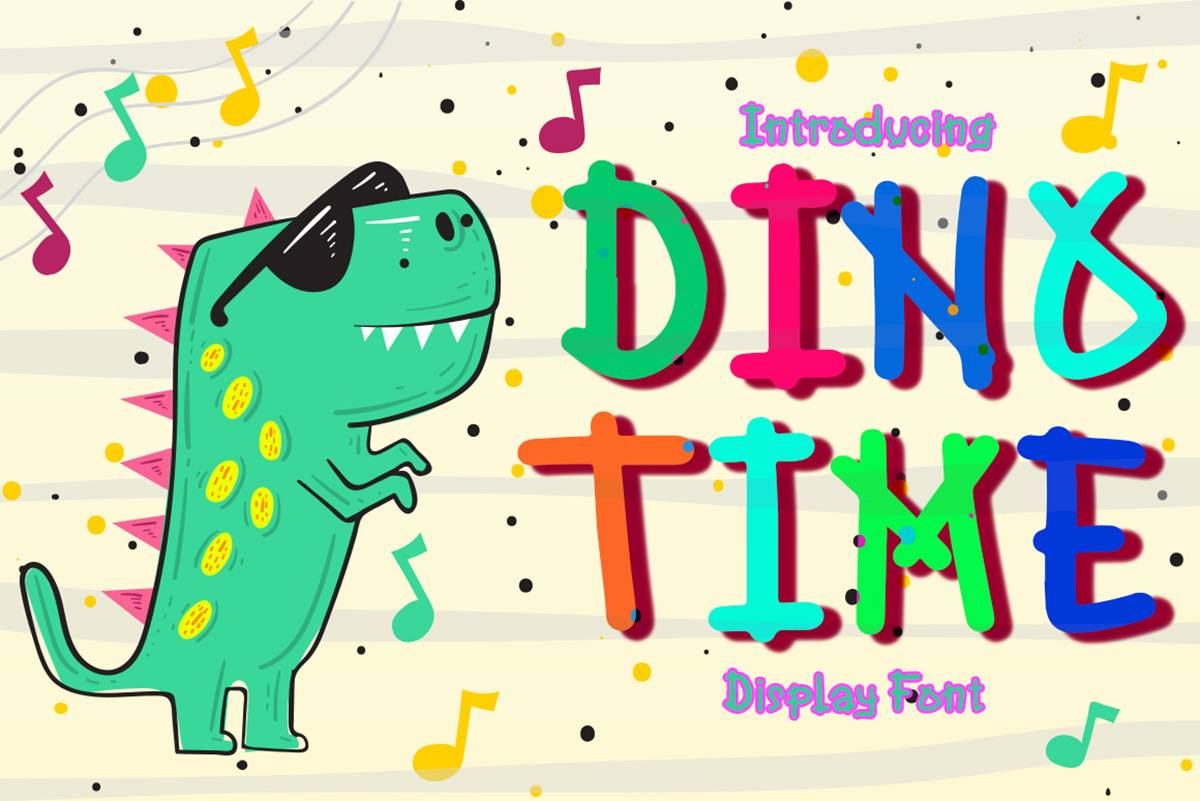 Dino Time Font sample