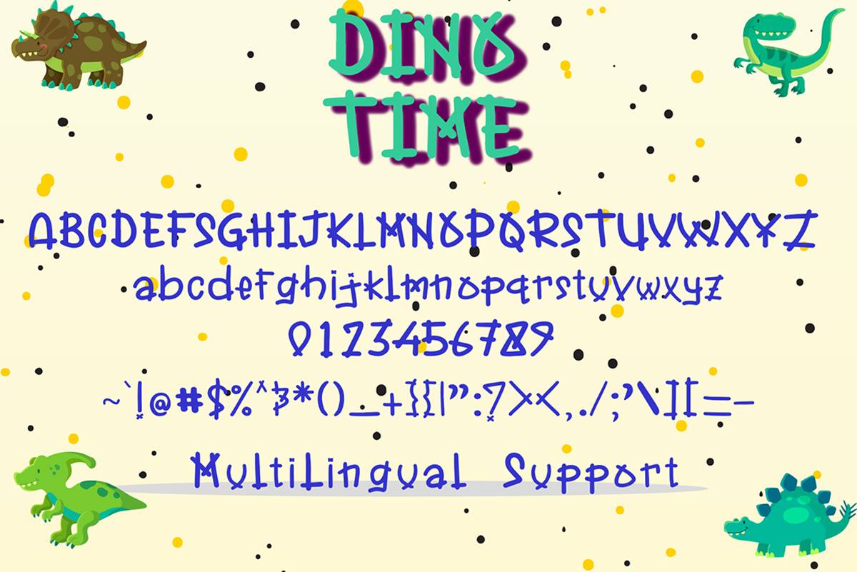 Dino Time Font sample