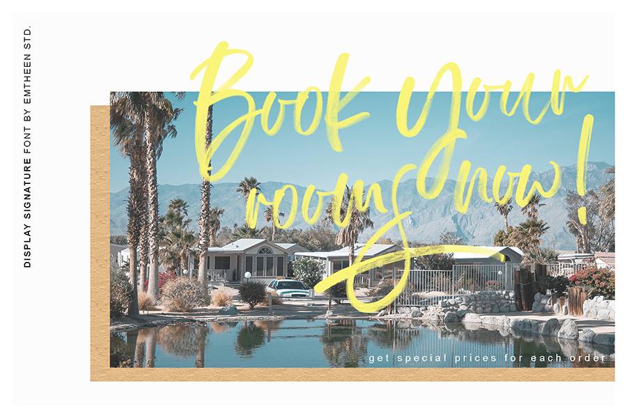 Display Signature Brush Font sample