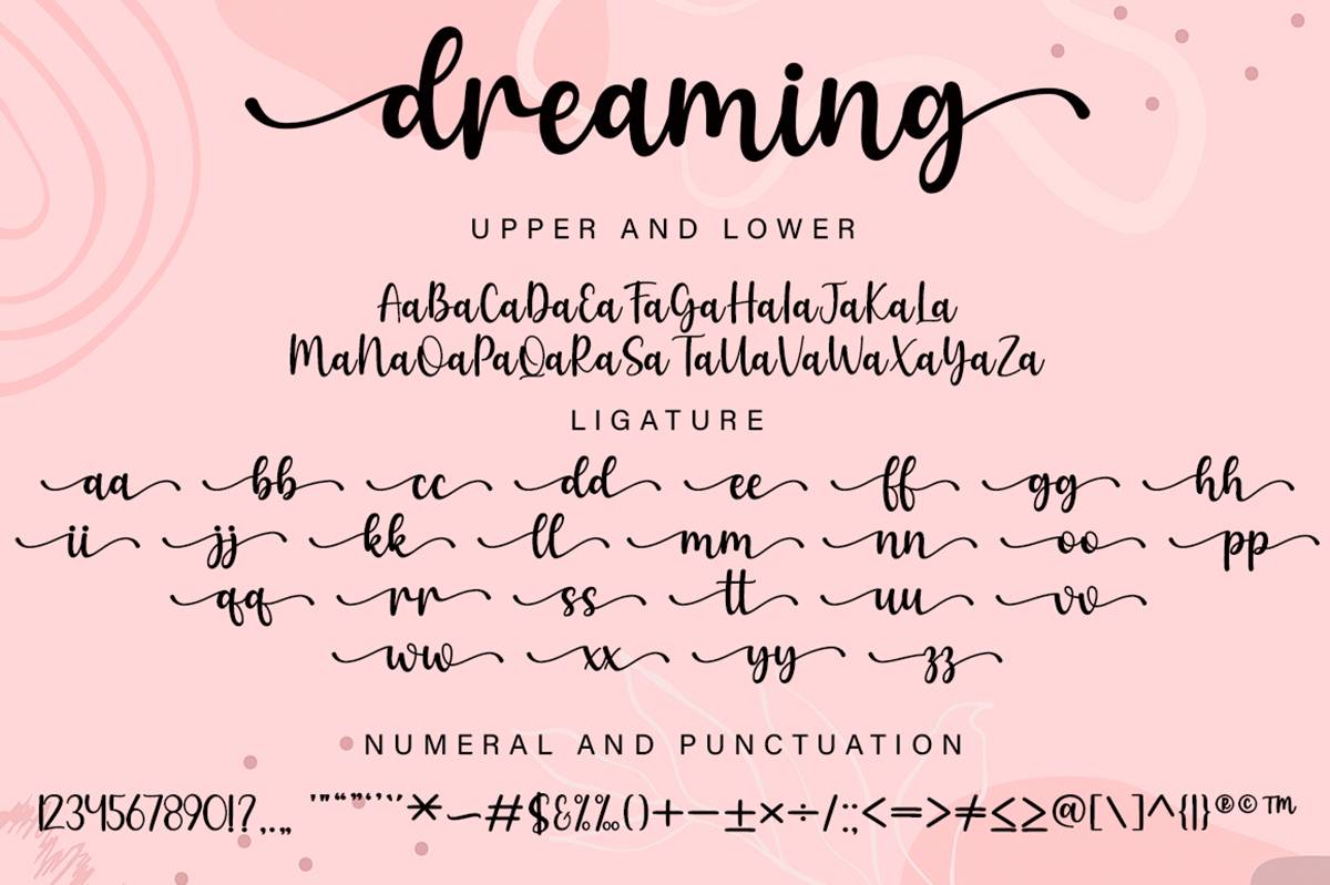 Dreaming Font sample