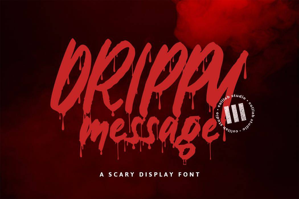 Drippy Message Font sample