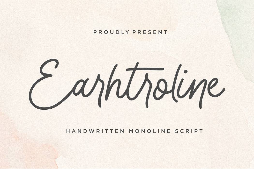 Earhtroline Font sample