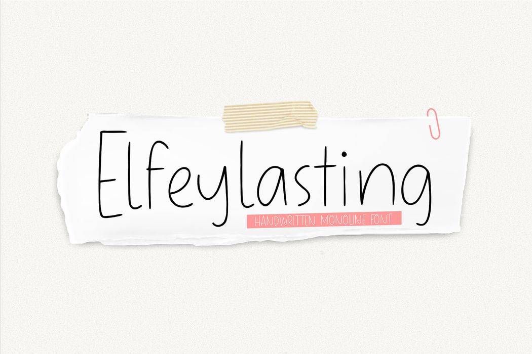 Elfeylasting Font sample