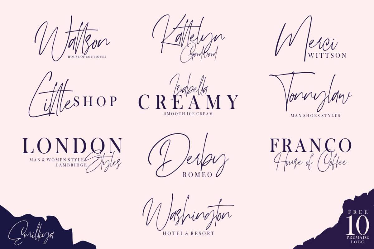 Emilliya Font sample