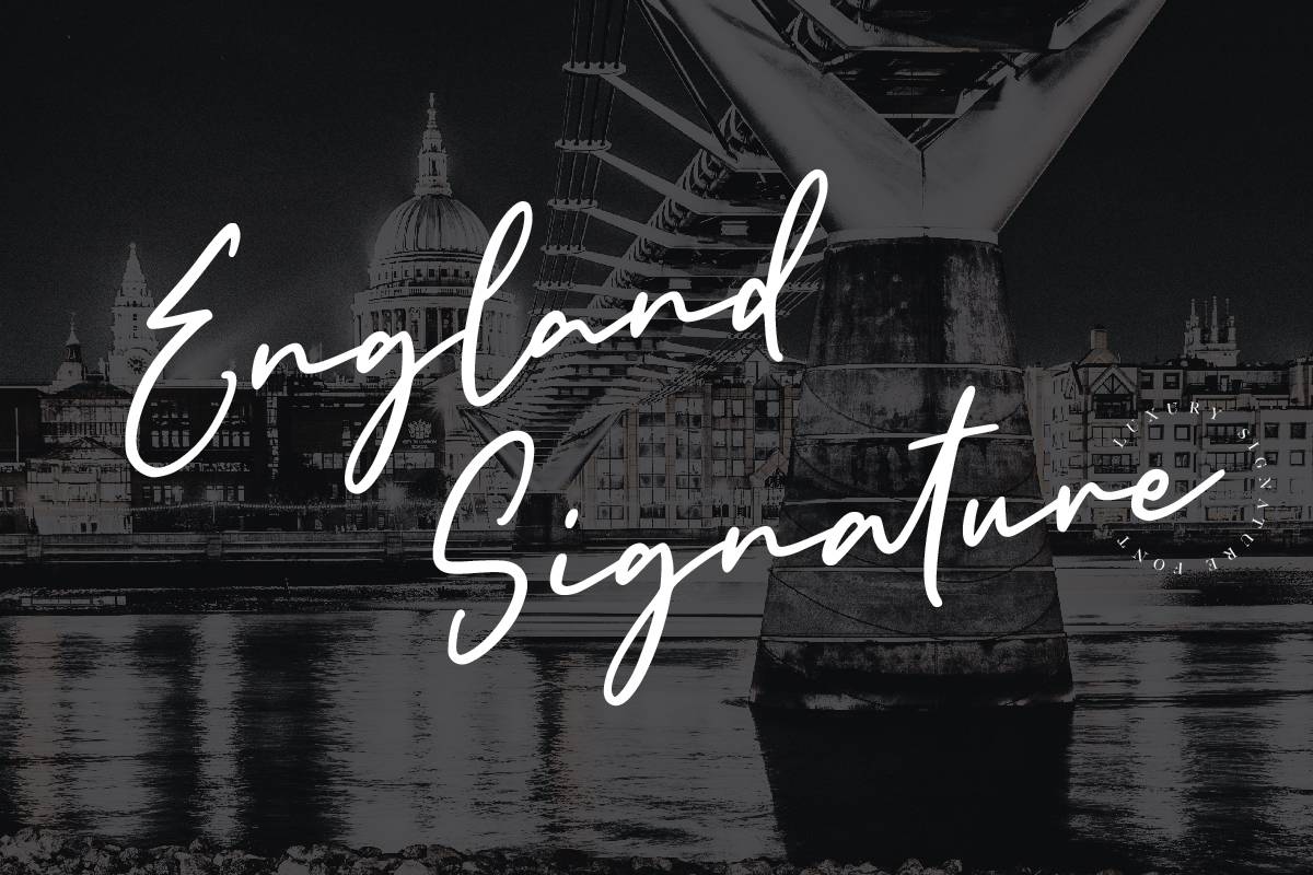 England Signature Font sample
