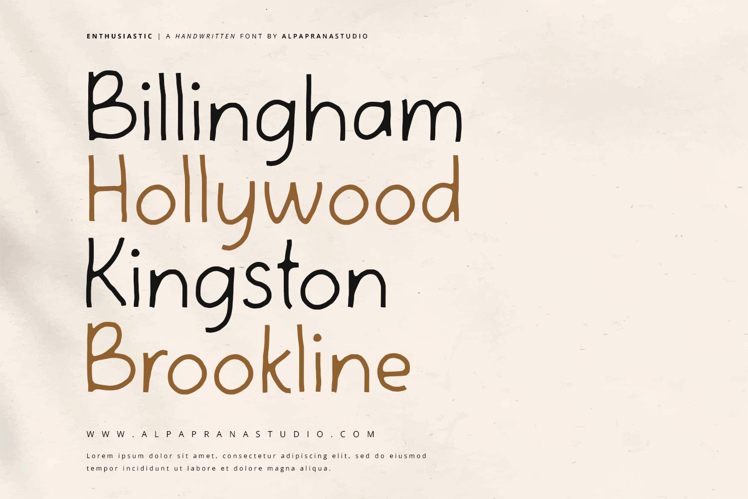 Enthusiastic Font sample