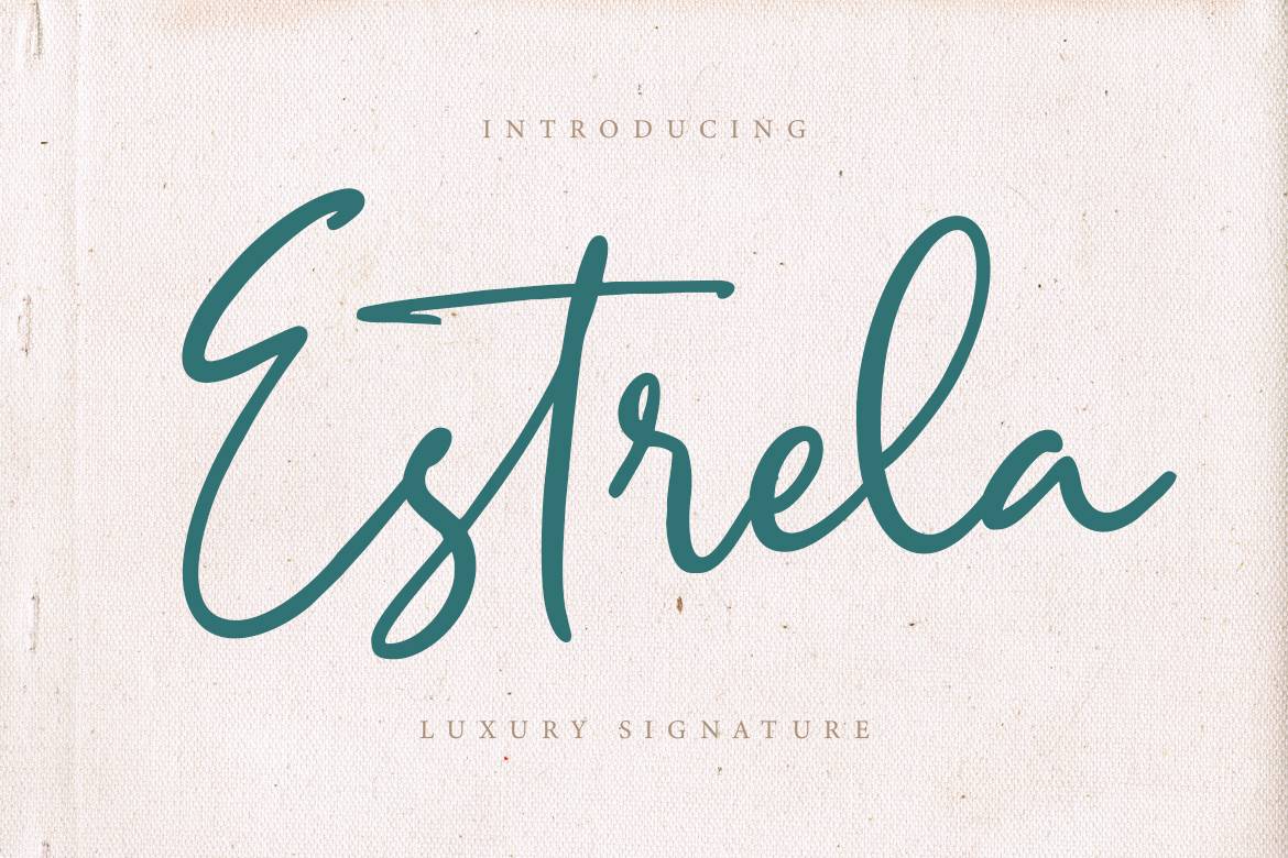 Estrela Luxury Signature Font sample