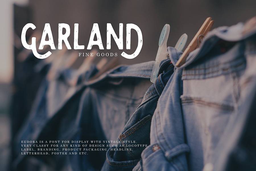 Eudora Vintage Display Font sample