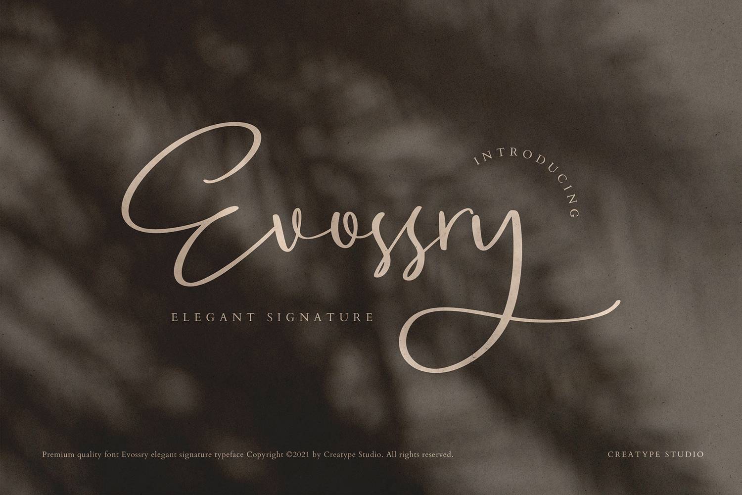 Evossry Elegant Font sample